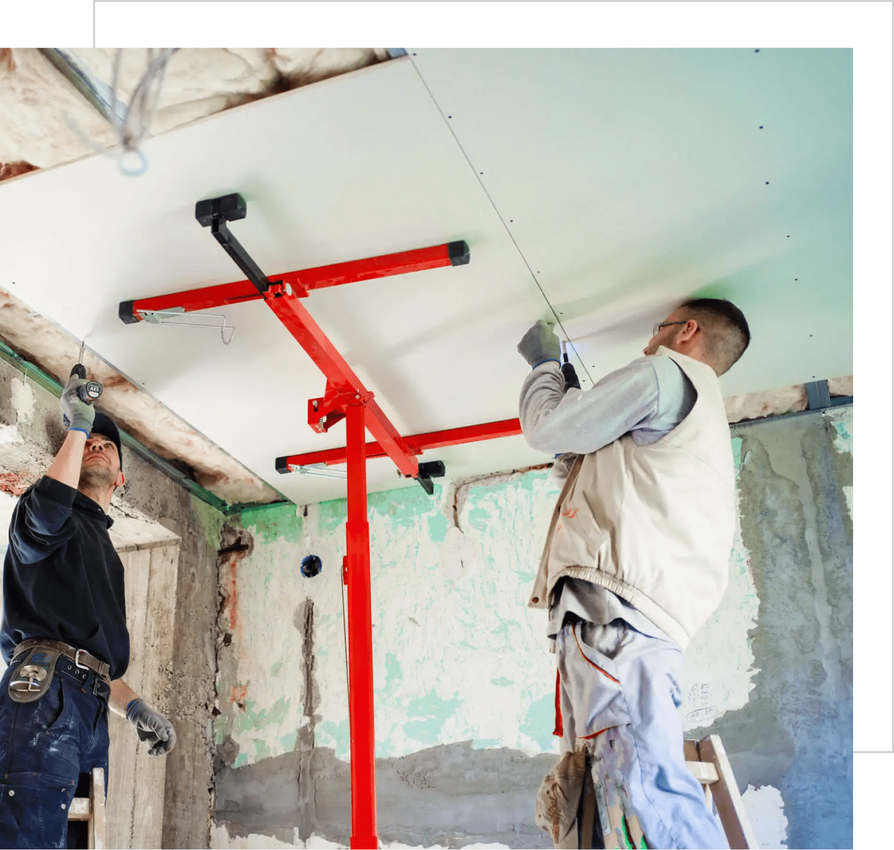 Renovation with ceiling installation tool