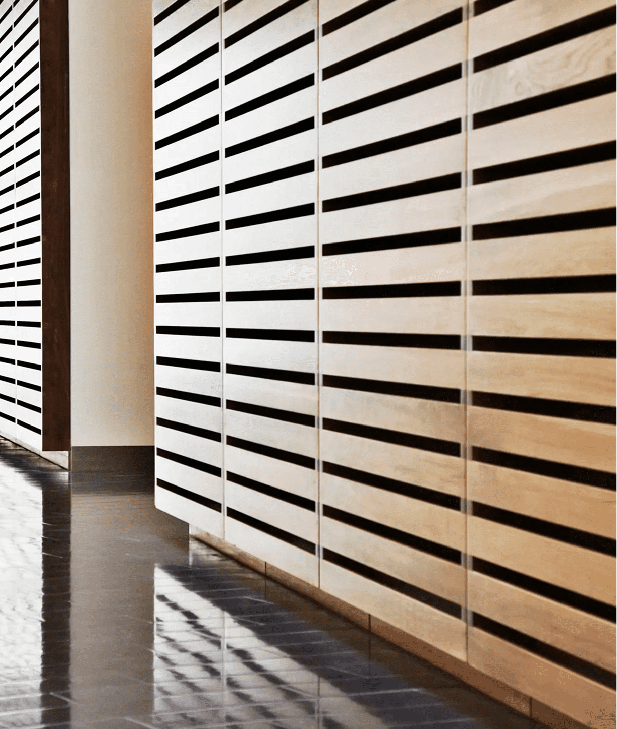 Modern wooden panel interior design